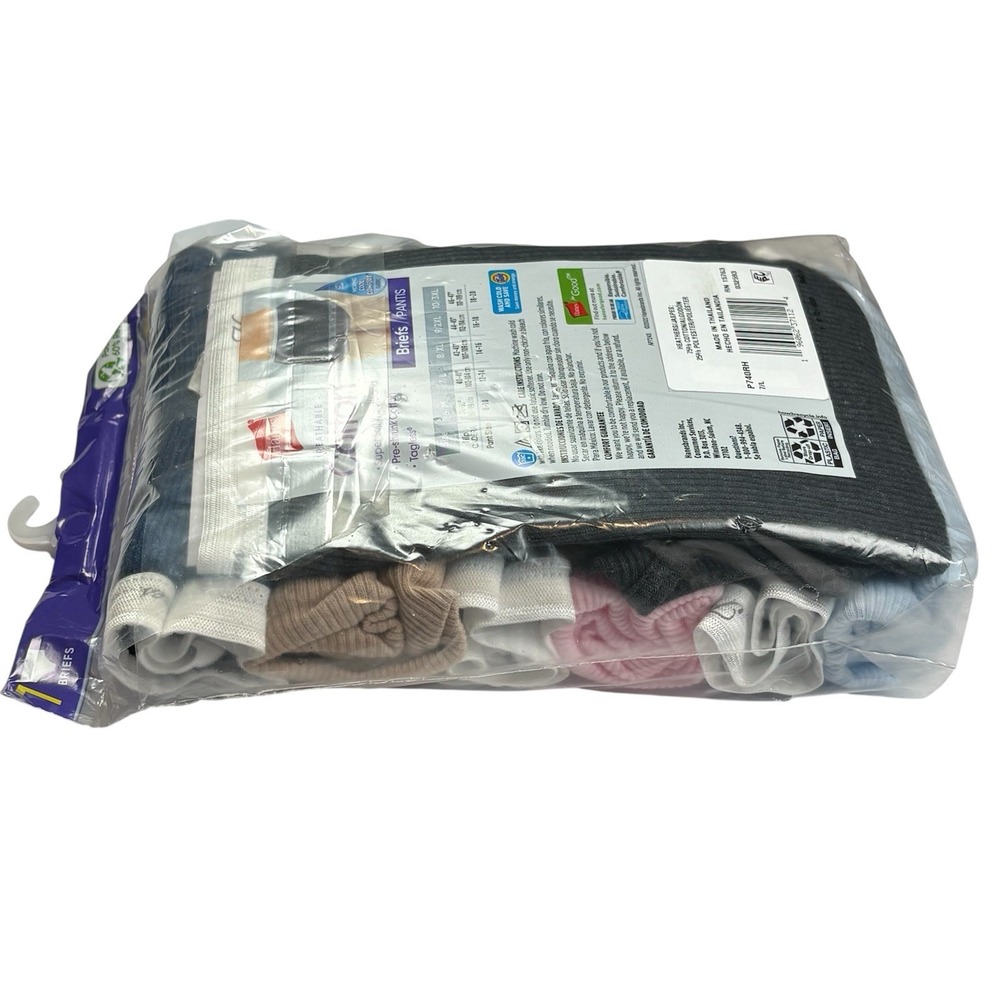 Hanes Womens L Cotton Briefs Underwear 7 Pack Soft Everyday Comfort New - Picture 6 of 7